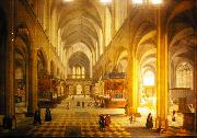 Pieter Neefs Interior of Antwerp Cathedral oil